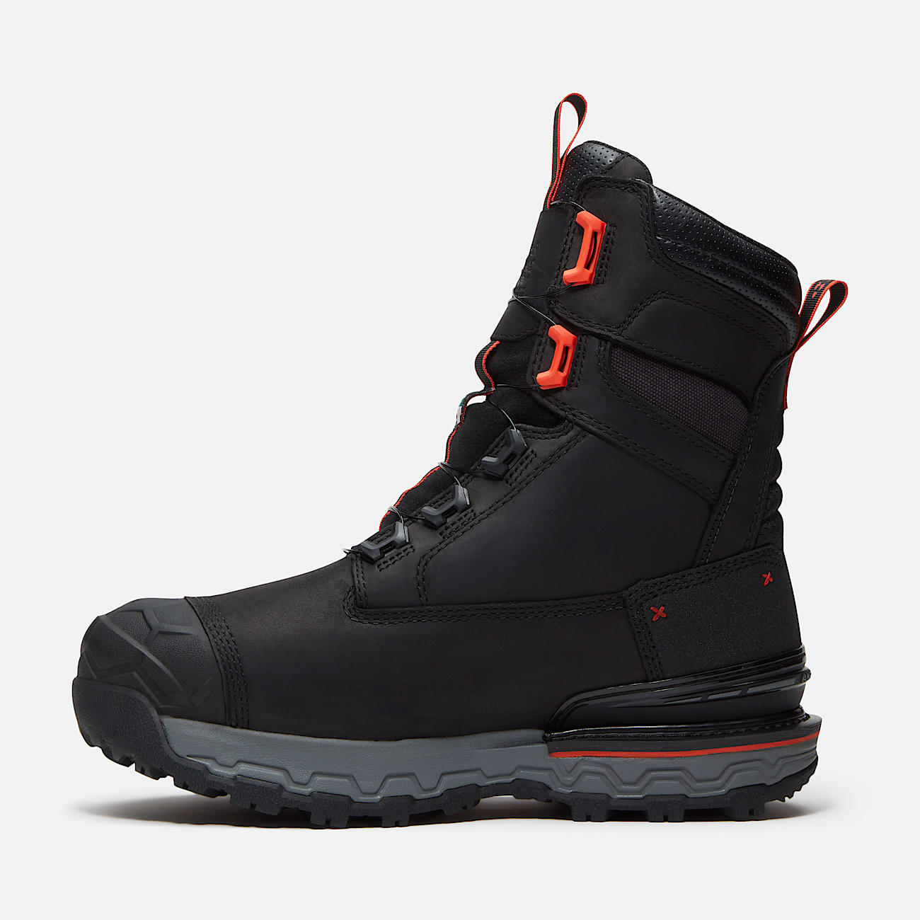 Mens Timberland PRO Boondock Ultralight CSA 8 CompositeToe Work Boot with BOA Fit System TBL Black FullGrainOrange ALT6