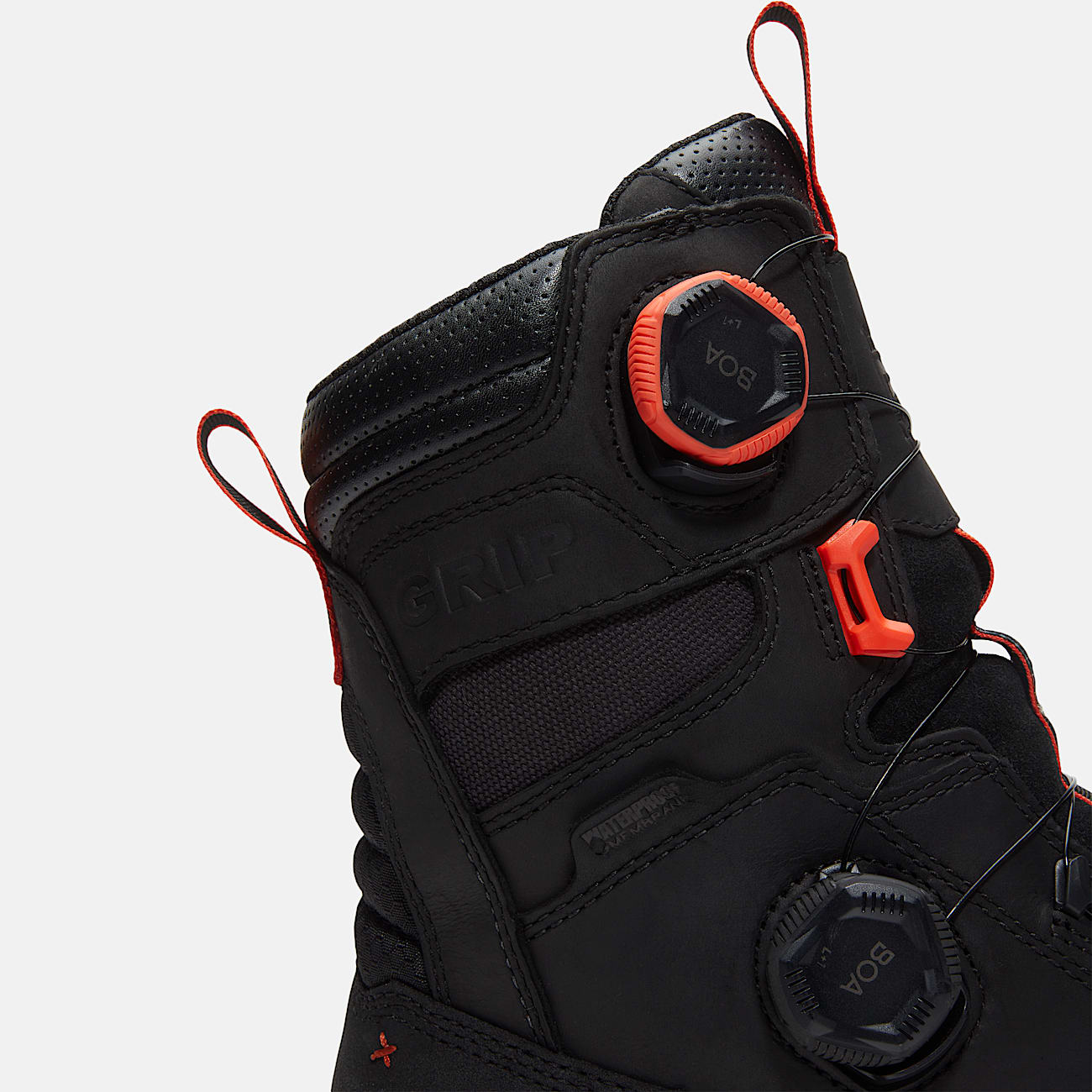 Mens Timberland PRO Boondock Ultralight CSA 8 CompositeToe Work Boot with BOA Fit System TBL Black FullGrainOrange ALT8