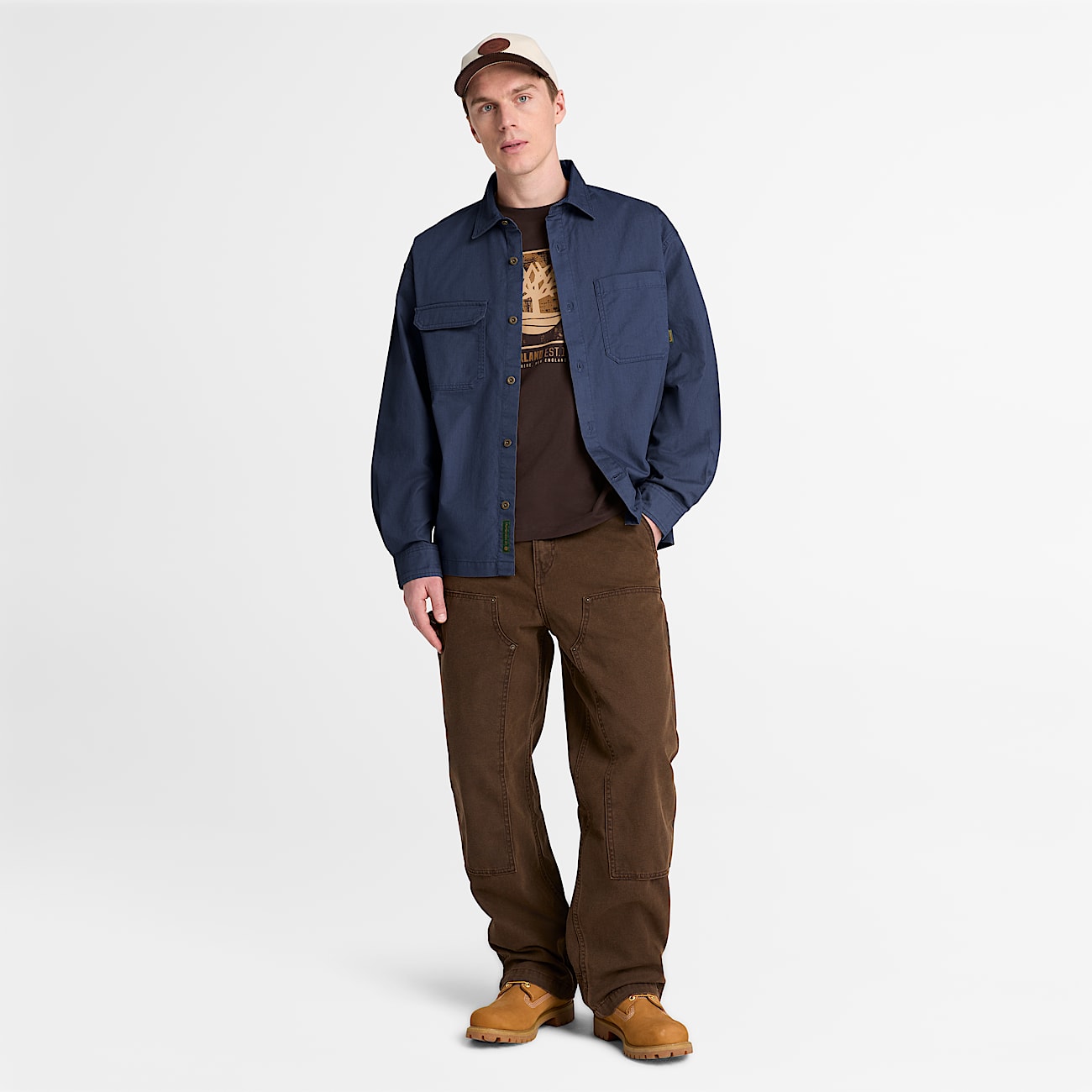 Mens Twill Overshirt TBL Mood Indigo ALT2