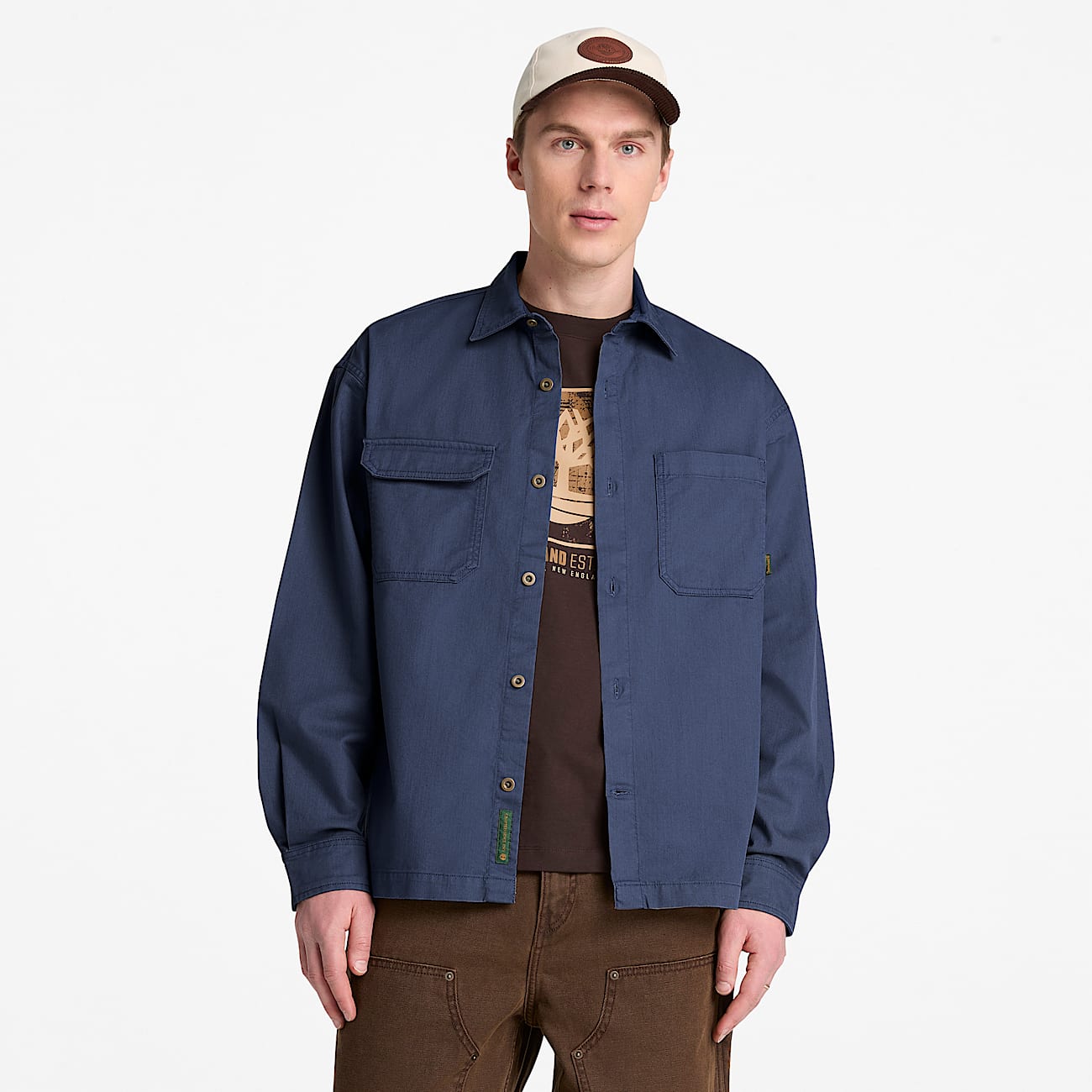 Mens Twill Overshirt TBL Mood Indigo ALT1
