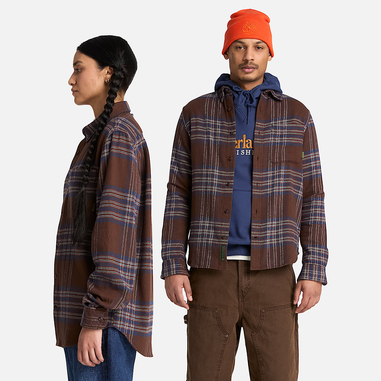 Indigo Check Regular Shirt TBL Chicory Coffee Brown ALT2