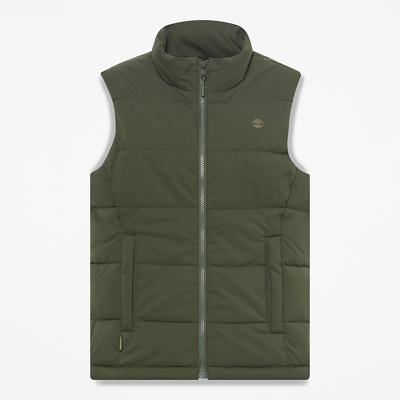 Womens Water Repellent Puffer Vest TBL Dark Green HERO