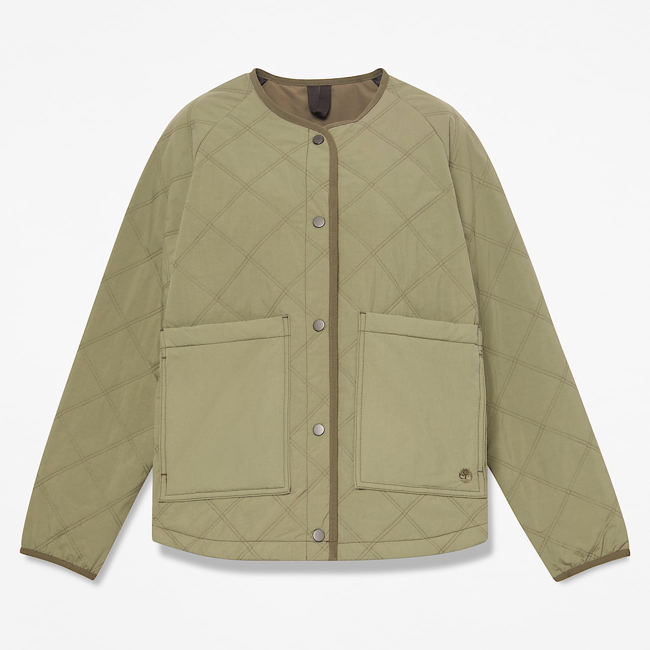 Womens Water Repellent Quilted Jacket TBL Deep Lichen Green HERO