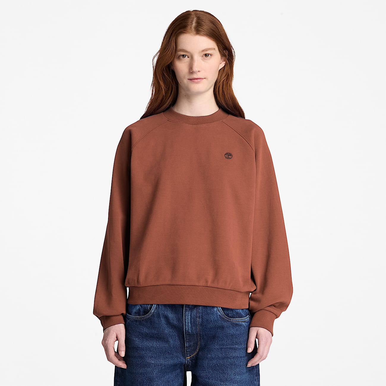 Womens Crafted Crew Sweatshirt TBL Brown ALT1