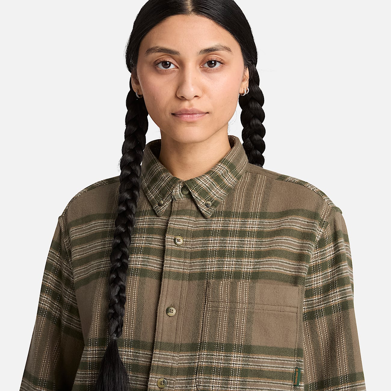 Indigo Check Regular Shirt TBL Dark Olive ALT4