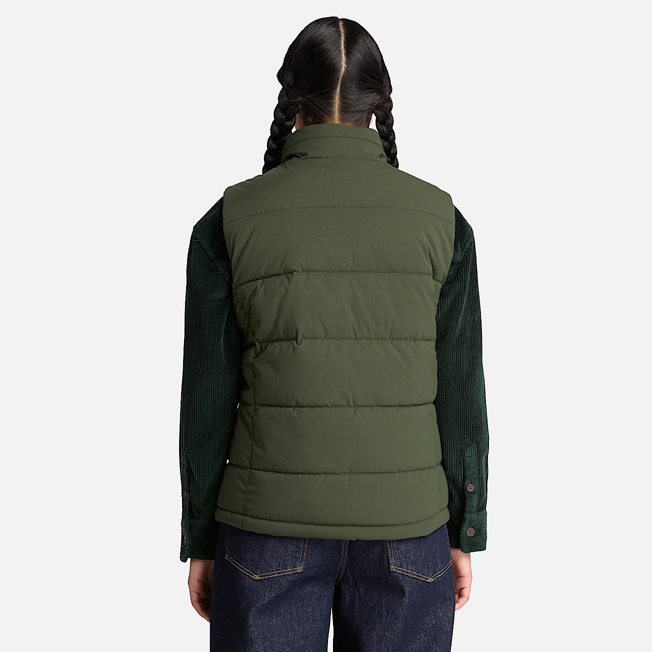 Womens Water Repellent Puffer Vest TBL Dark Green ALT8