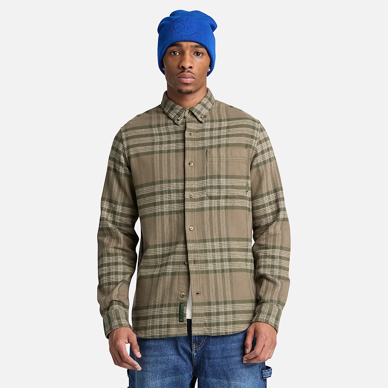 Indigo Check Regular Shirt TBL Dark Olive ALT3
