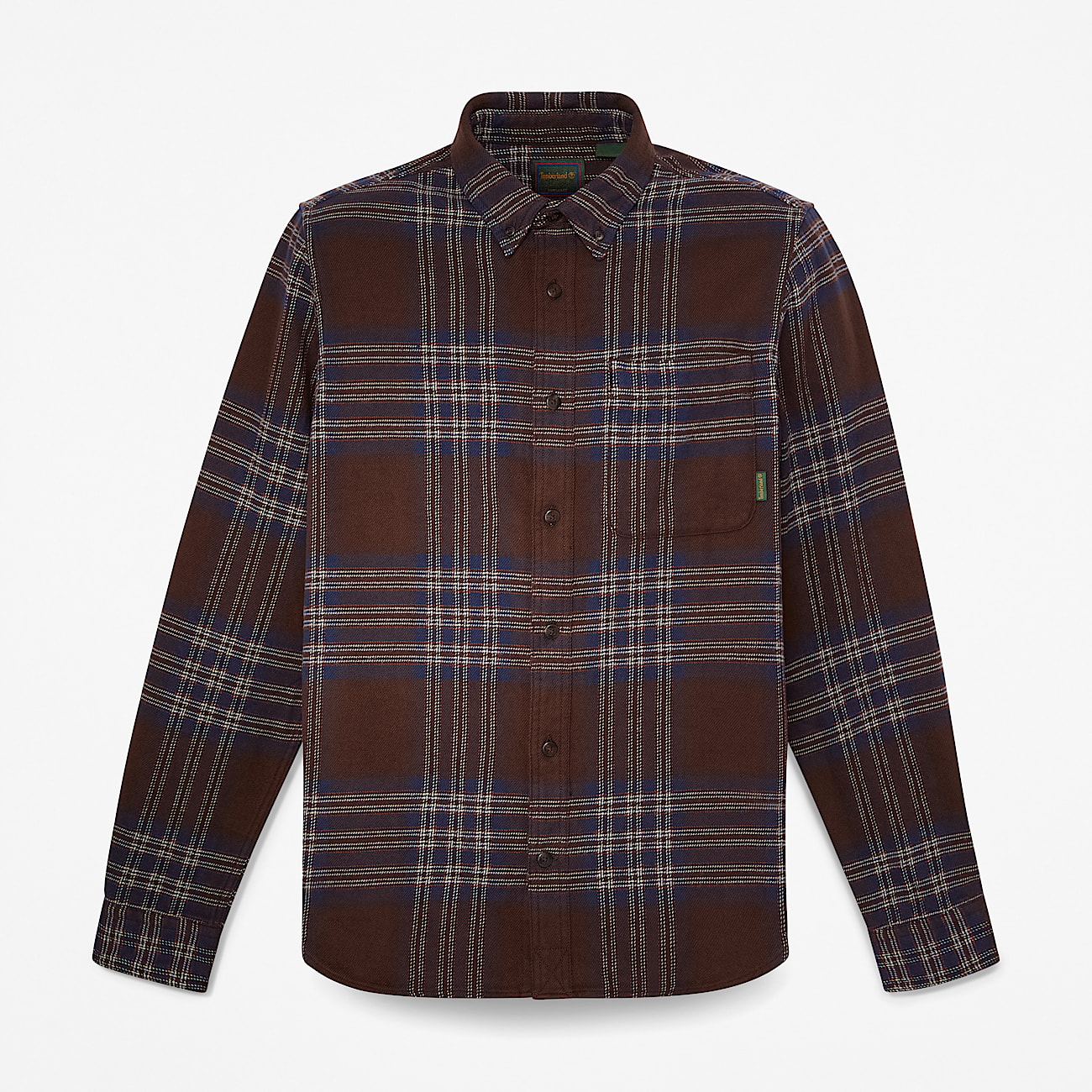 Indigo Check Regular Shirt TBL Chicory Coffee Brown HERO