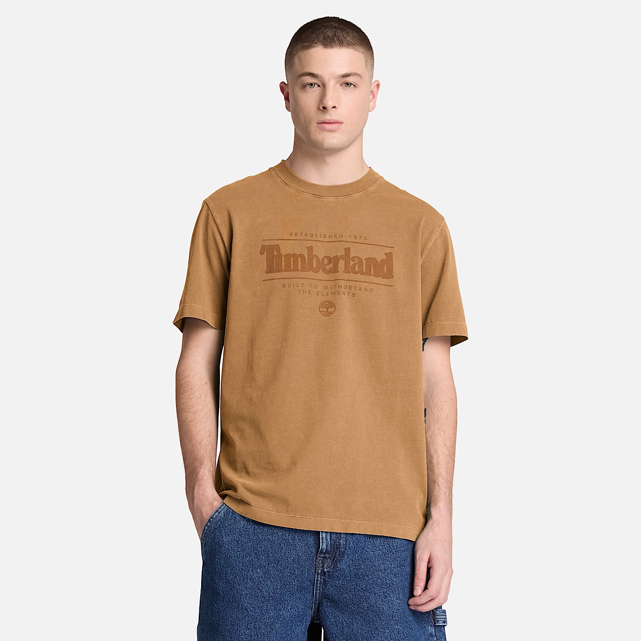 Mens Garment Dye ShortSleeve TShirt TBL Dark Wheat ALT1