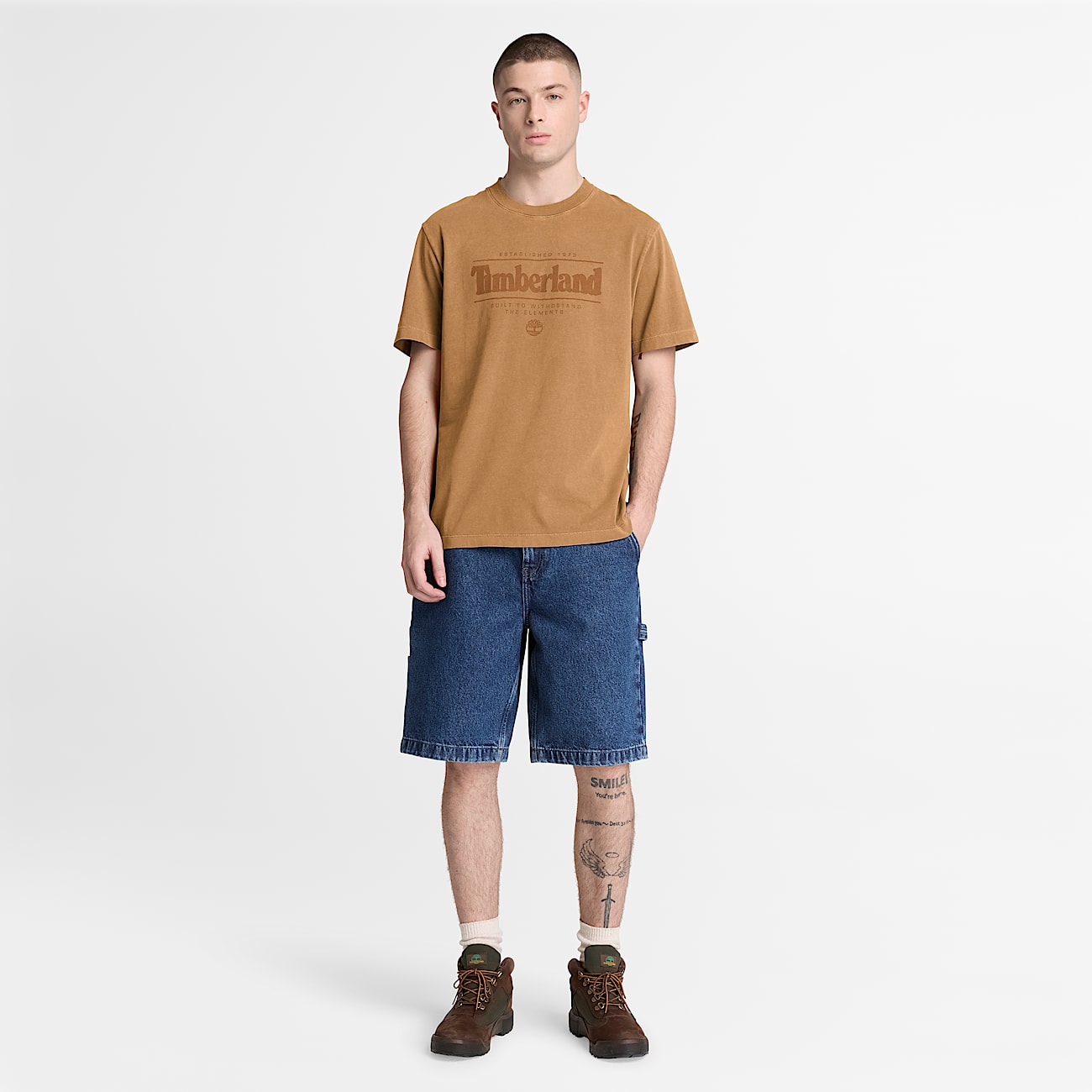 Mens Garment Dye ShortSleeve TShirt TBL Dark Wheat ALT2