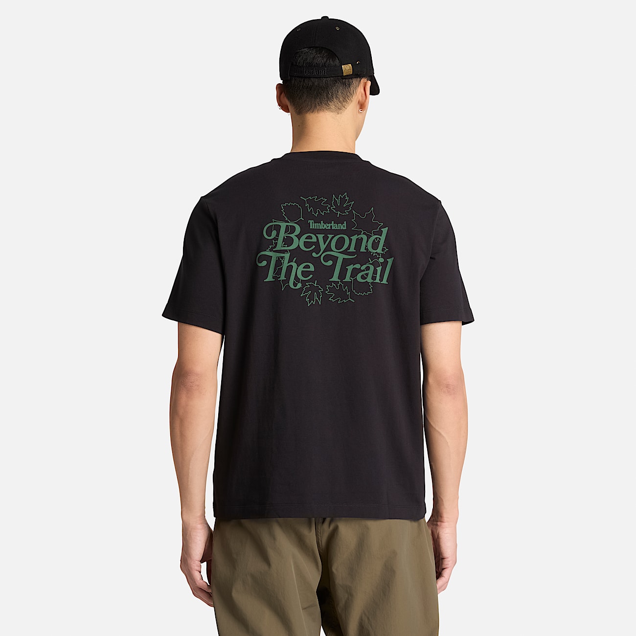 Mens Leaves Graphic ShortSleeve TShirt TBL Black ALT8