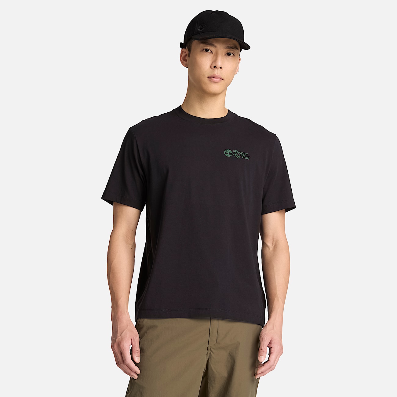 Mens Leaves Graphic ShortSleeve TShirt TBL Black ALT1