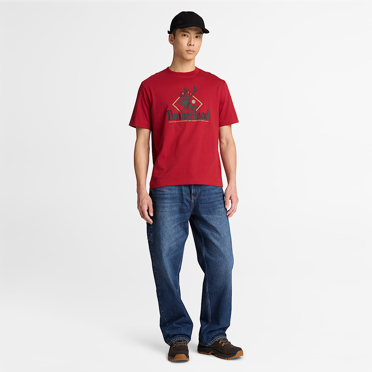 Mens Deer Graphic ShortSleeve TShirt TBL Rhythmic Red ALT2