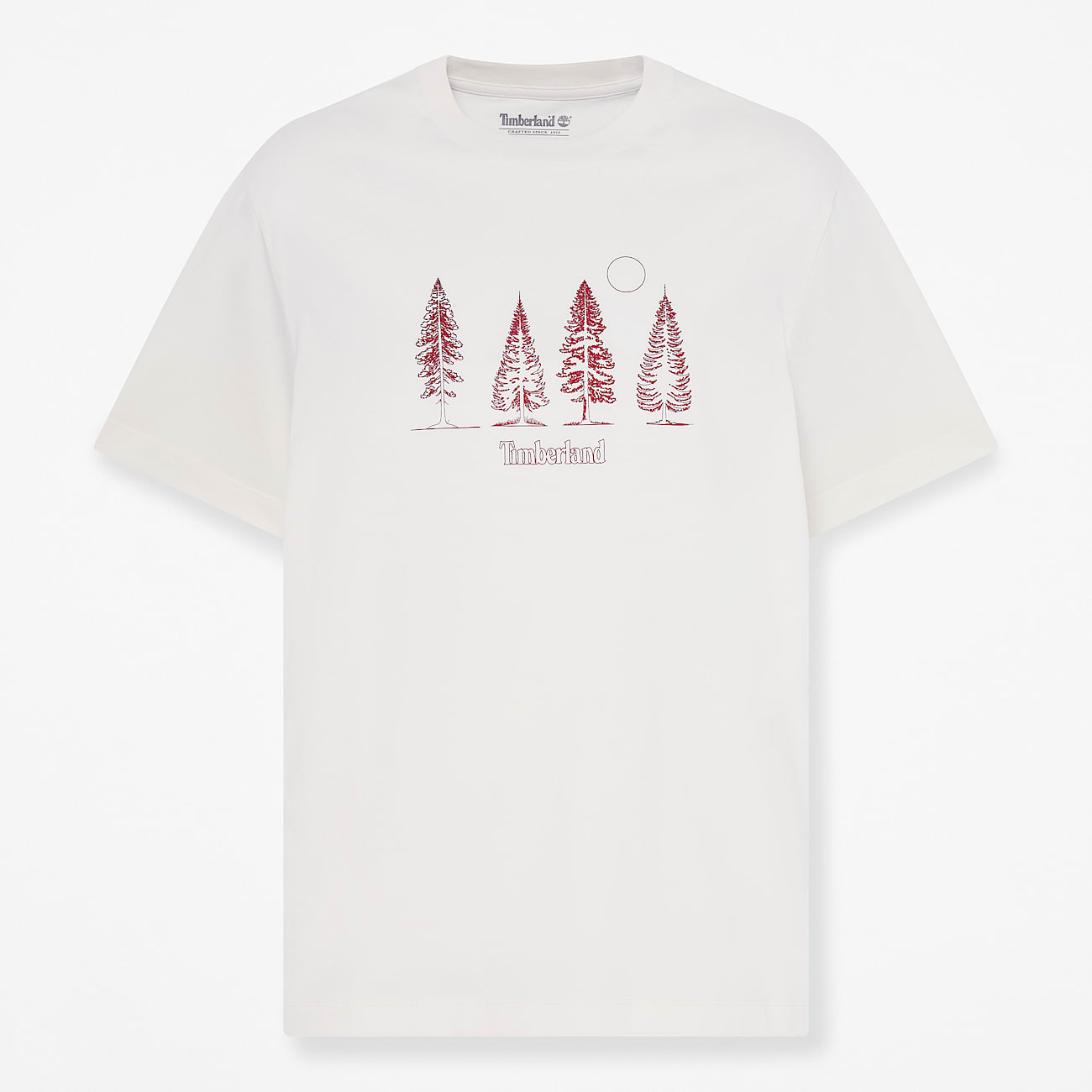 Mens Pine Tree Graphic TShirt TBL Vintage White HERO