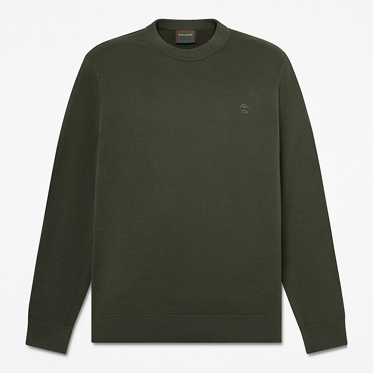 Mens Oyster River Cotton Crewneck Sweater TBL Dark Green HERO