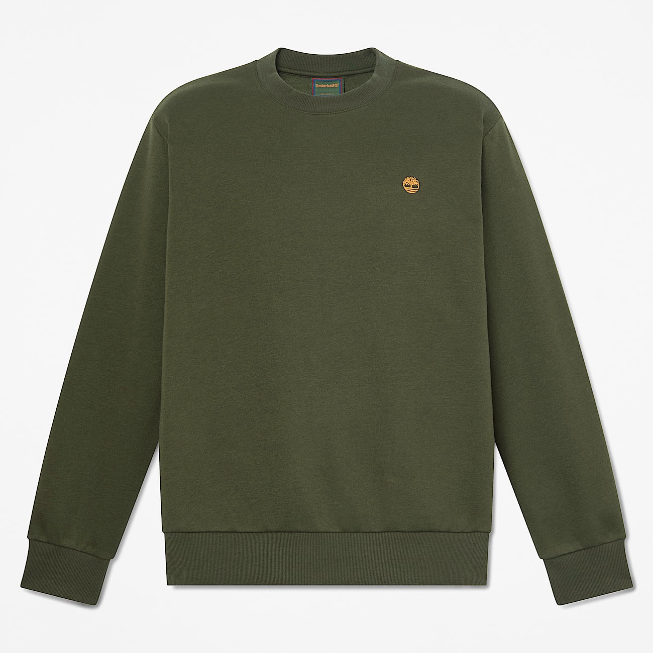 Mens Oyster River Chest Logo Crew Sweatshirt TBL Dark Green HERO