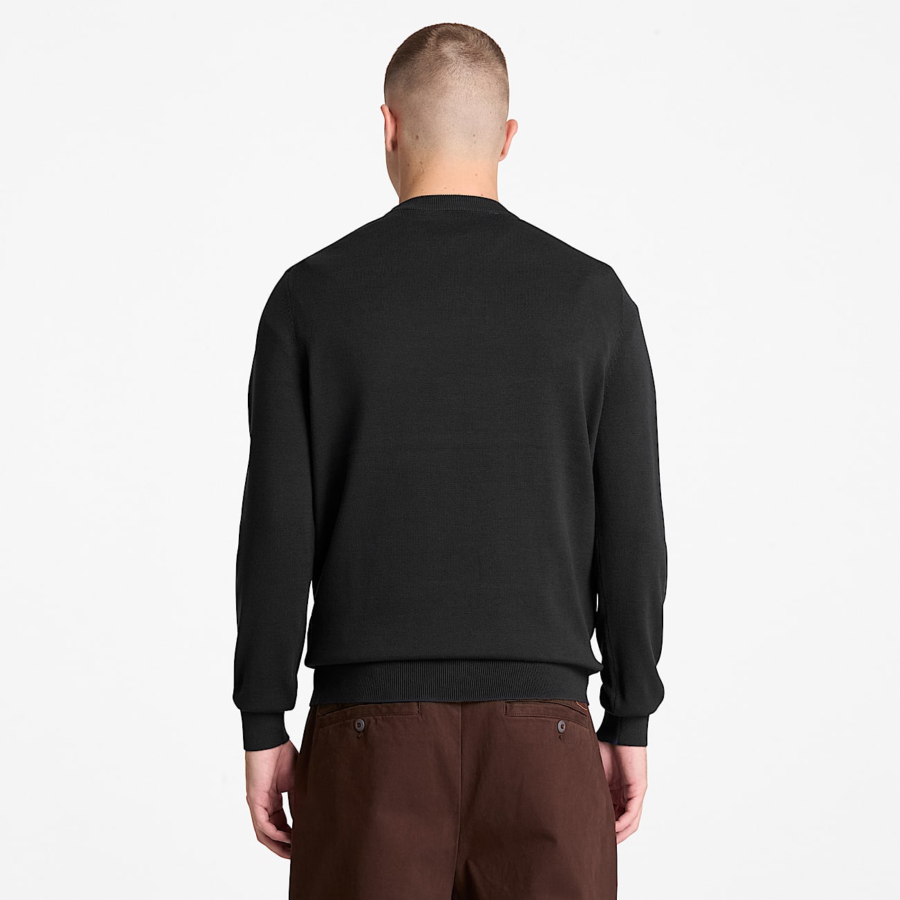 Mens Oyster River Cotton Crewneck Sweater TBL Black ALT8