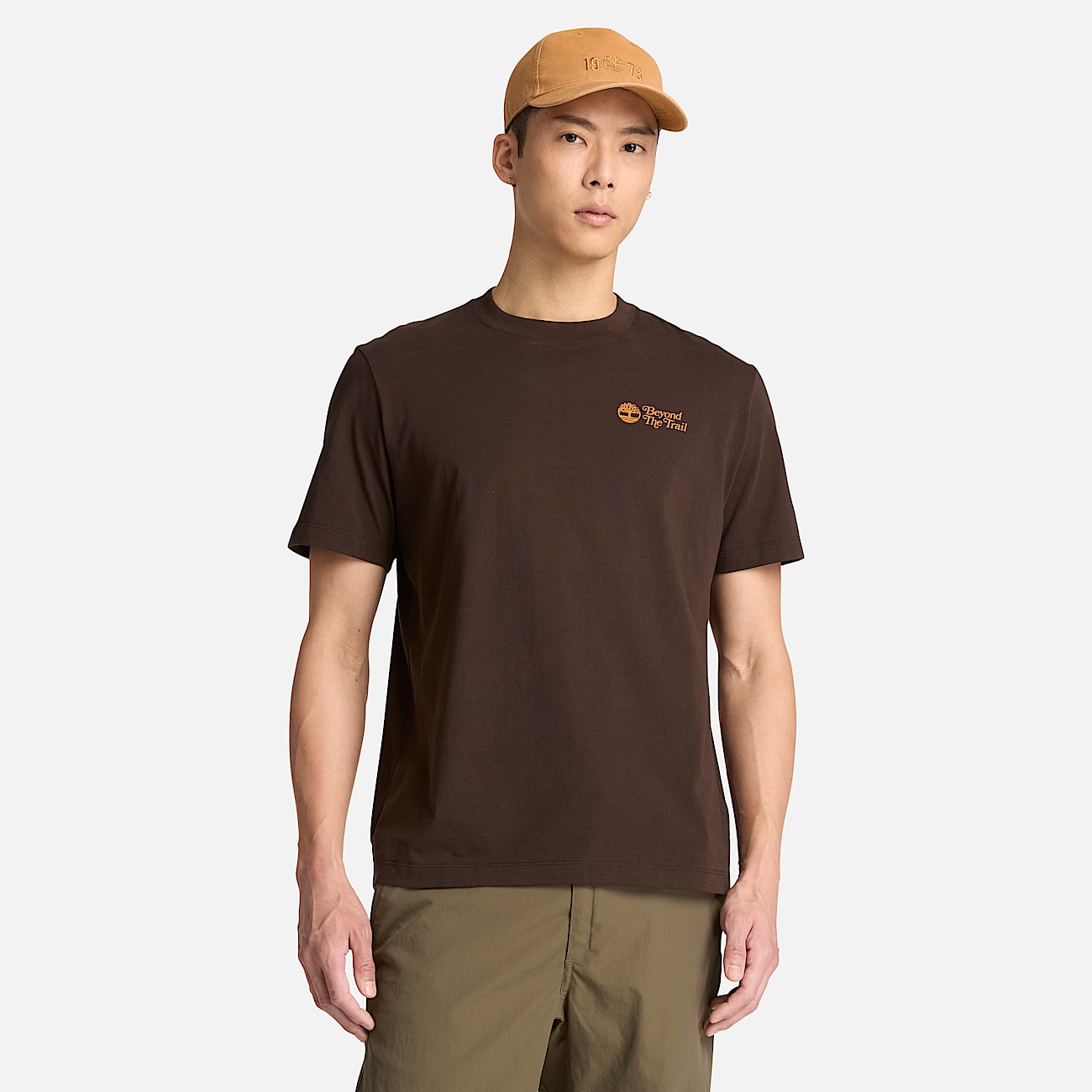 Mens Leaves Graphic ShortSleeve TShirt TBL Dark Brown ALT1