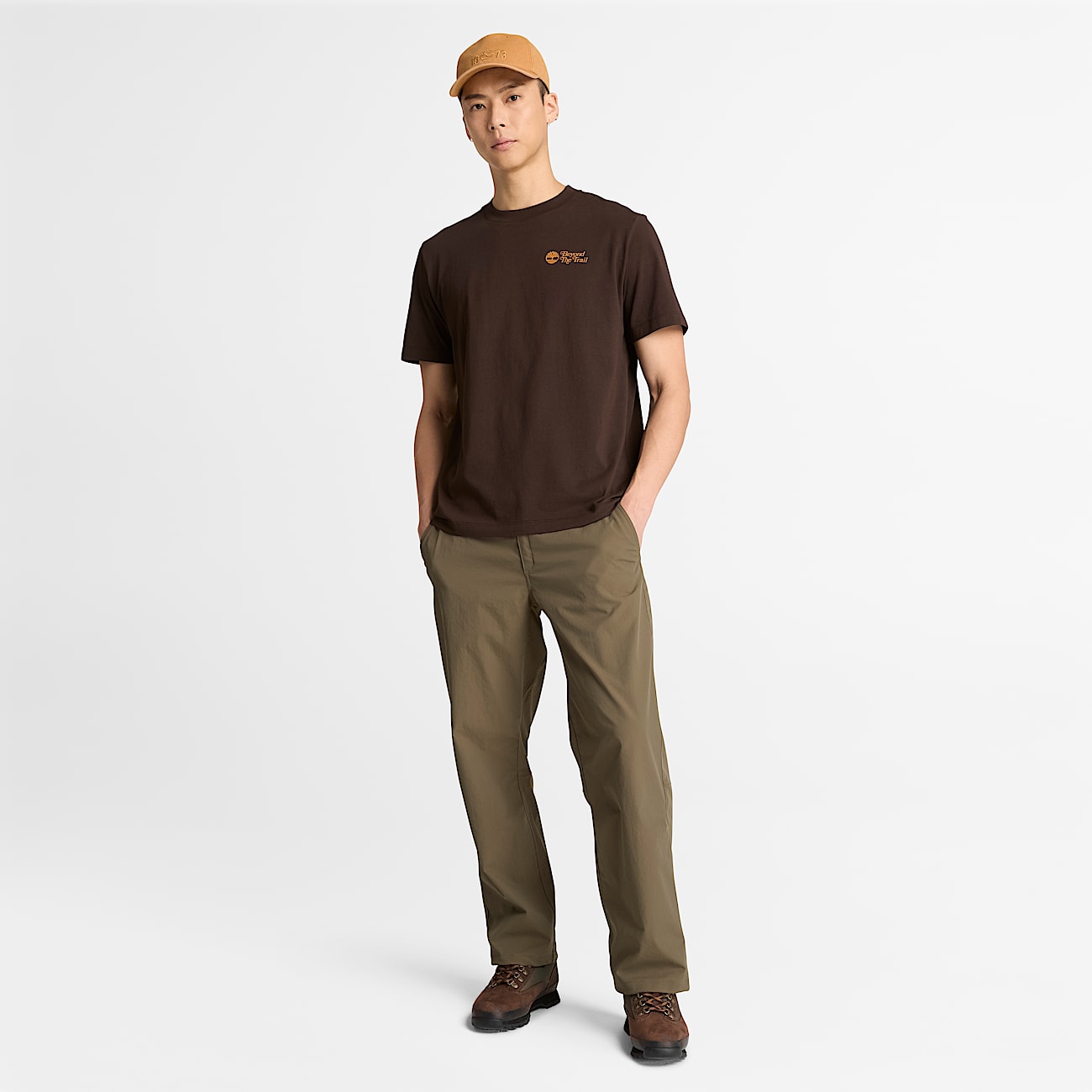 Mens Leaves Graphic ShortSleeve TShirt TBL Dark Brown ALT2