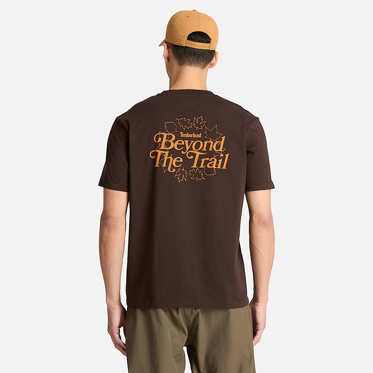 Mens Leaves Graphic ShortSleeve TShirt TBL Dark Brown ALT8