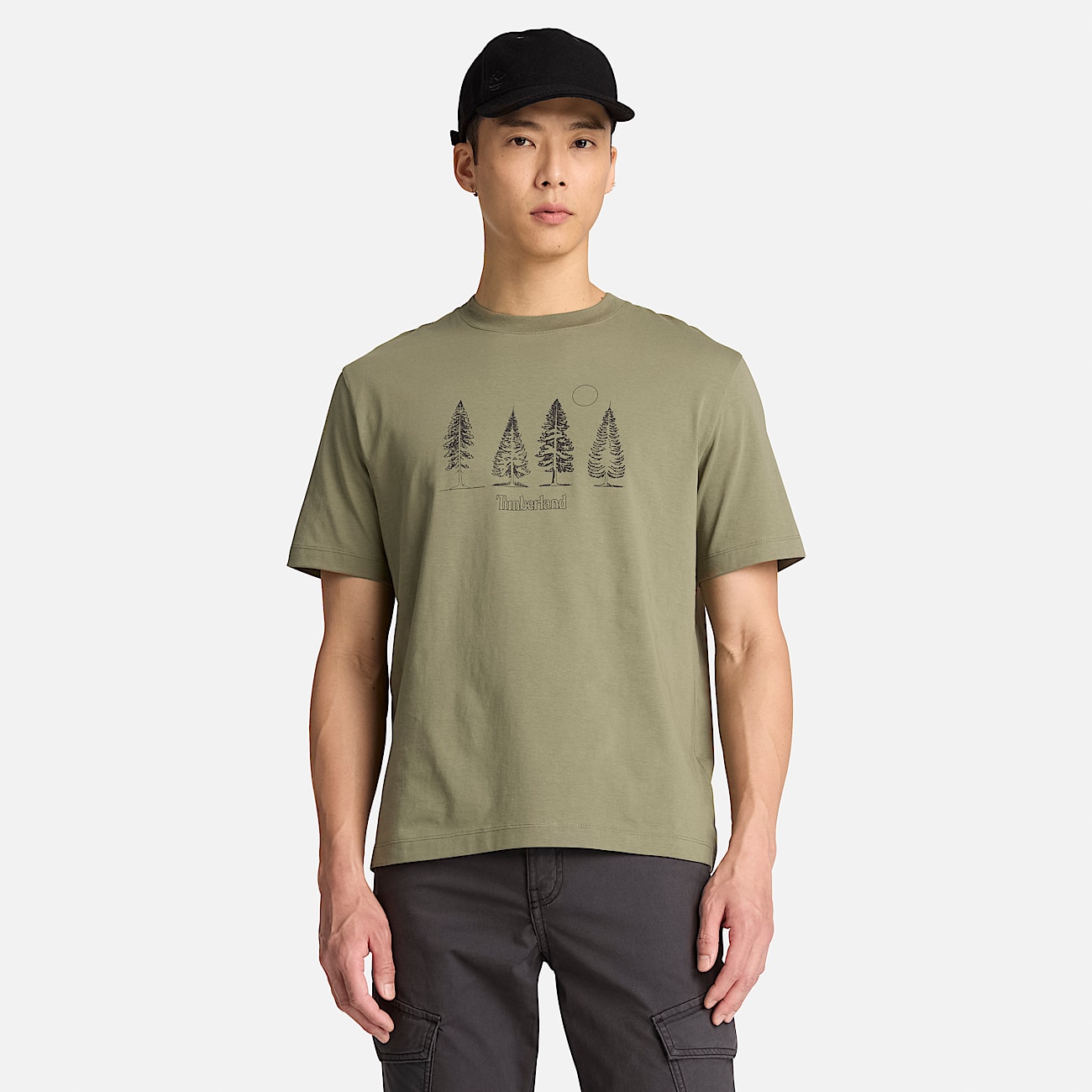Mens Pine Tree Graphic TShirt TBL Deep Lichen Green ALT1