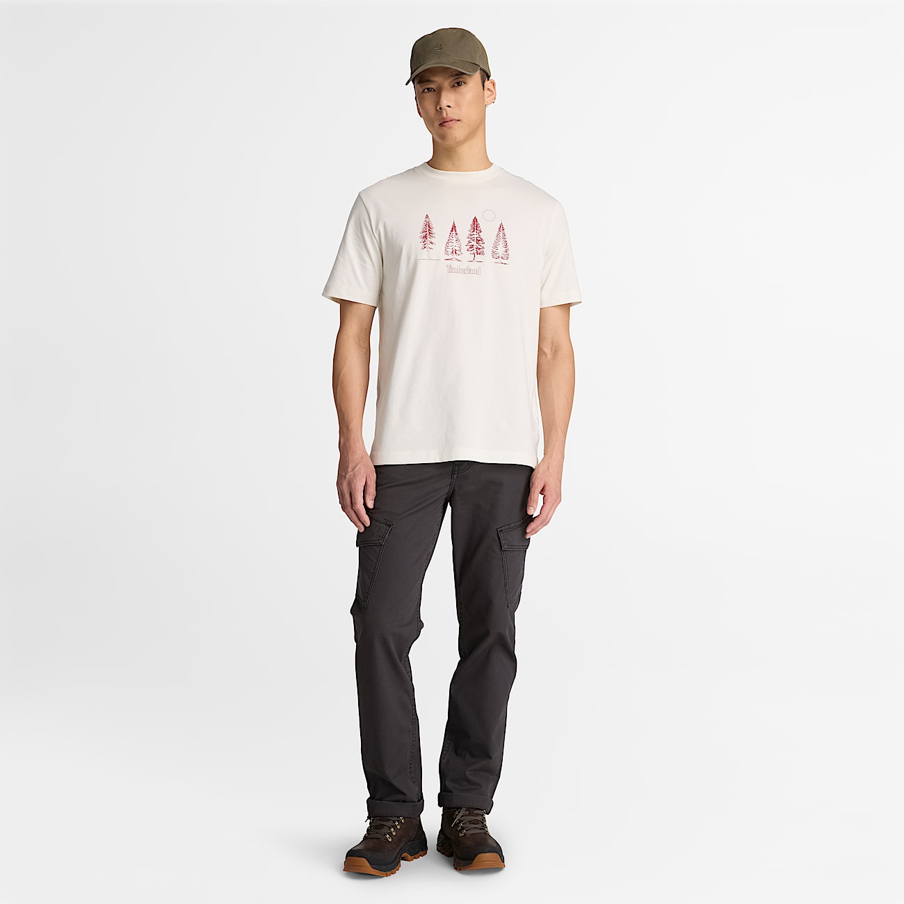 Mens Pine Tree Graphic TShirt TBL Vintage White ALT2