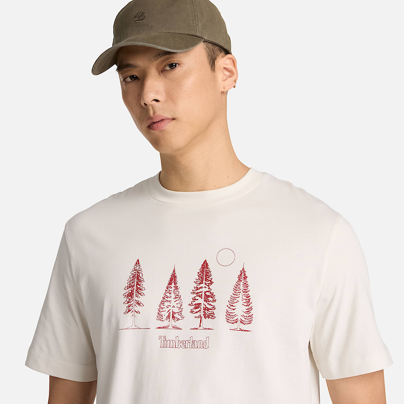Mens Pine Tree Graphic TShirt TBL Vintage White ALT3