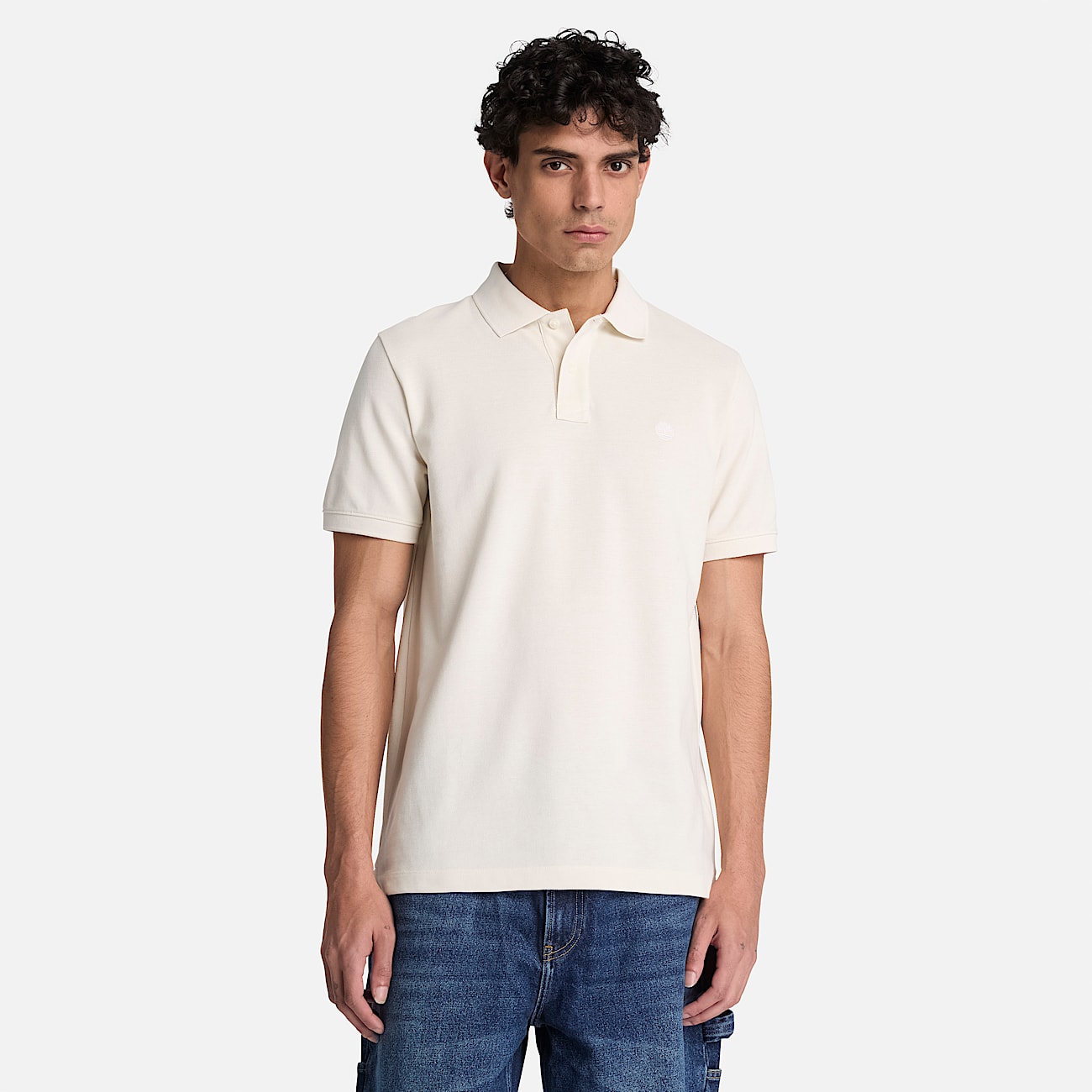 Mens Oyster River Regular ShortSleeve Polo TBL Vintage White ALT1