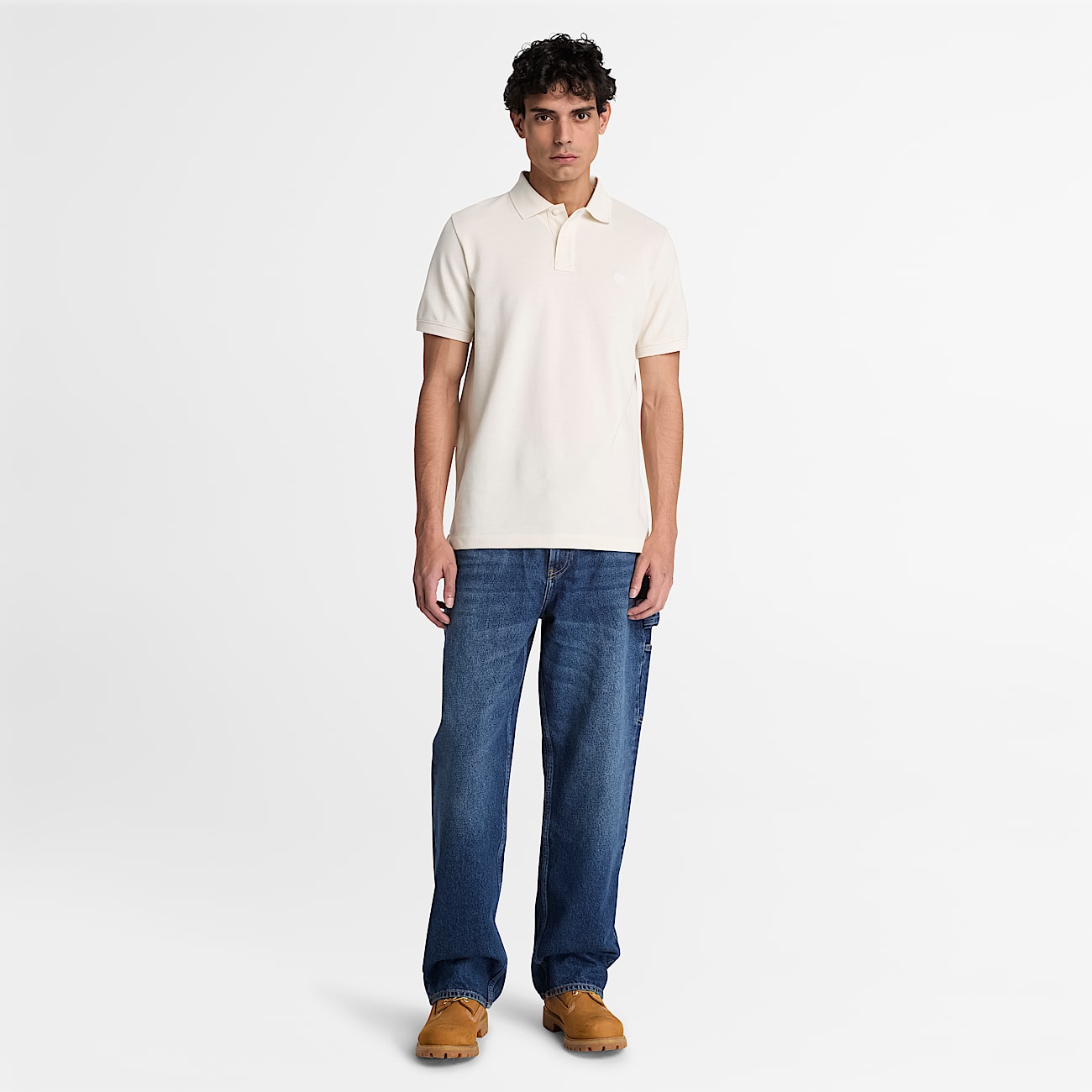 Mens Oyster River Regular ShortSleeve Polo TBL Vintage White ALT2