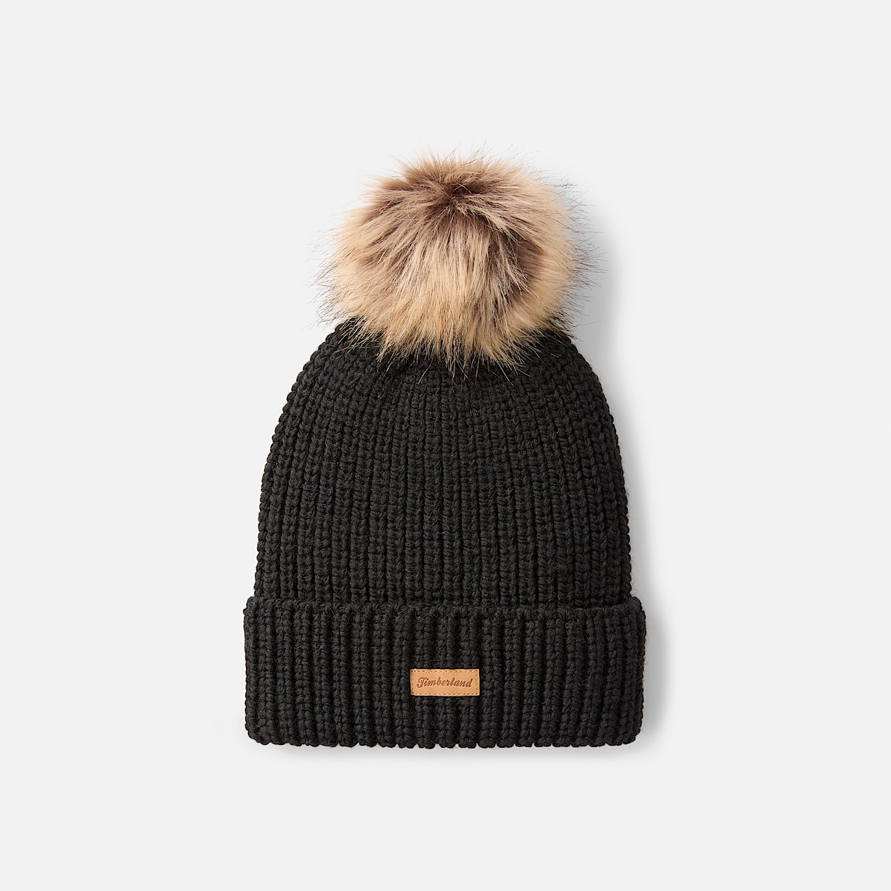 Womens Chunky Knit Pom Beanie TBL Black HERO