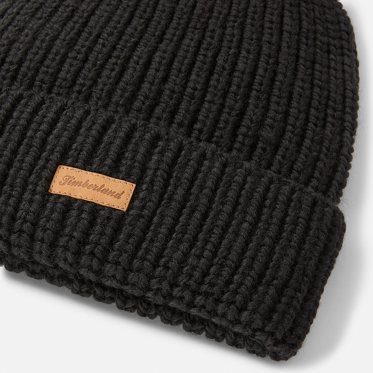 Womens Chunky Knit Pom Beanie TBL Black ALT1