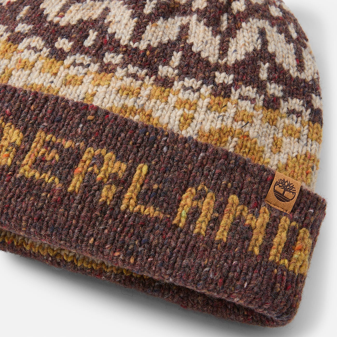 Gorro de hombre Fairisle con pompn TBL Marrn oscuro ALT1