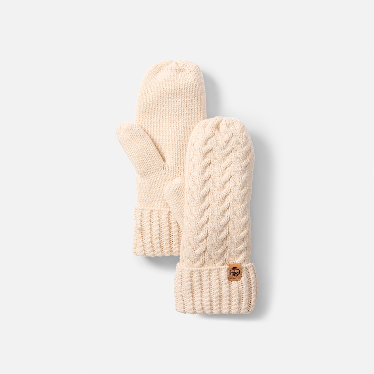 Mitones de punto trenzado para mujer TBL Blanco ahumado HERO