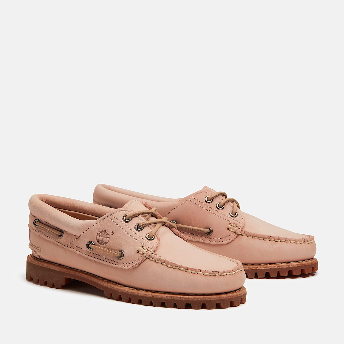 Womens Timberland Authentic 3Eye Boat Shoe TBL Light Pink FullGrain ALT4
