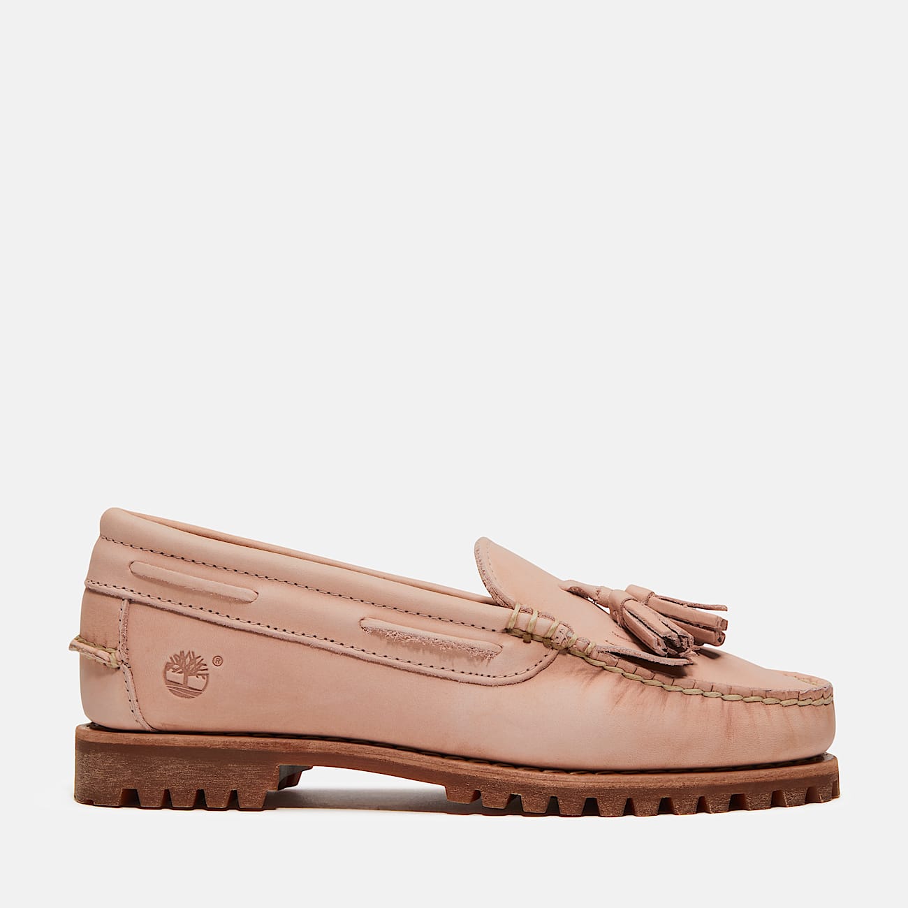Womens Timberland Authentic Kiltie Loafer TBL Light Pink FullGrain HERO