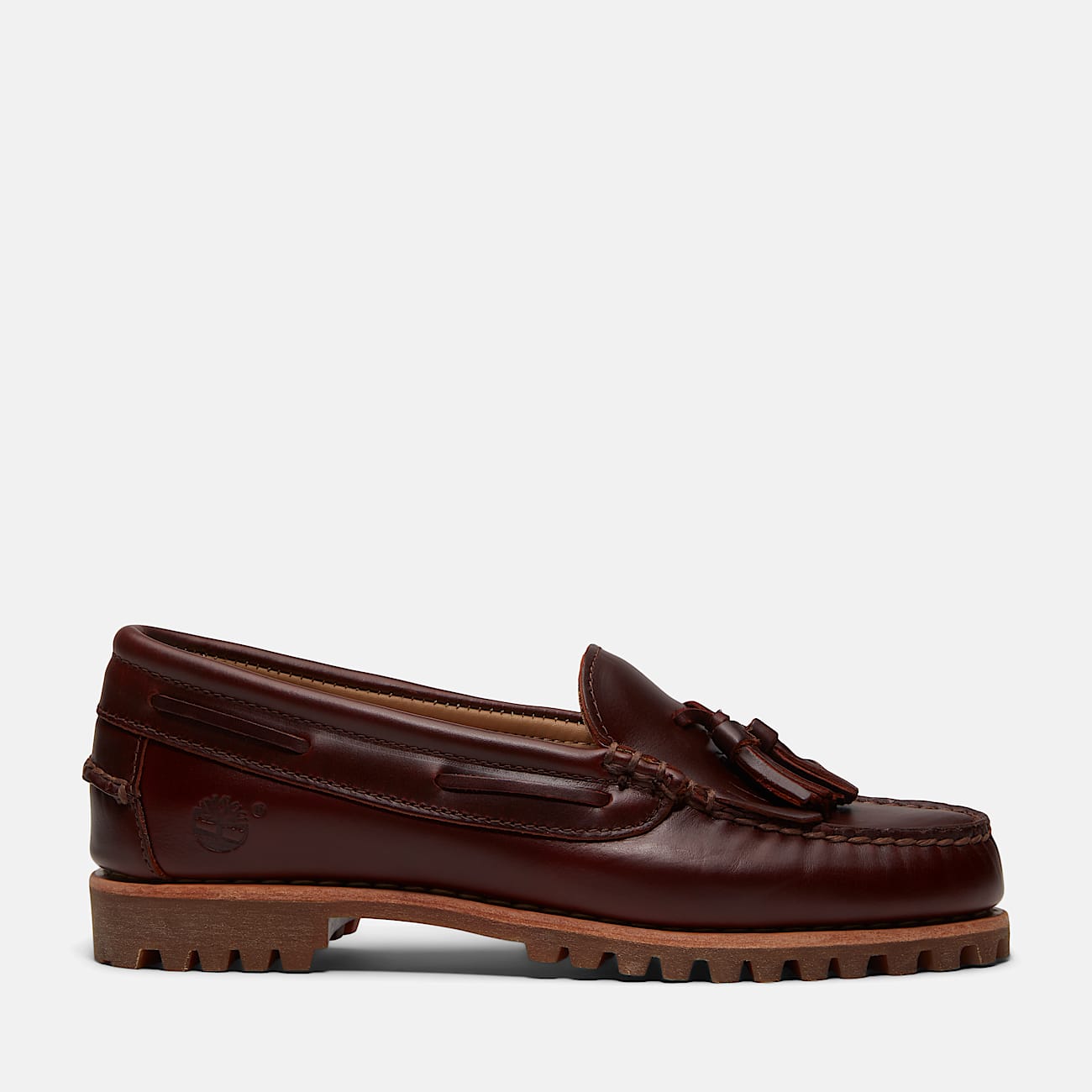 Womens Timberland Authentic Kiltie Loafer TBL Burgundy FullGrain HERO