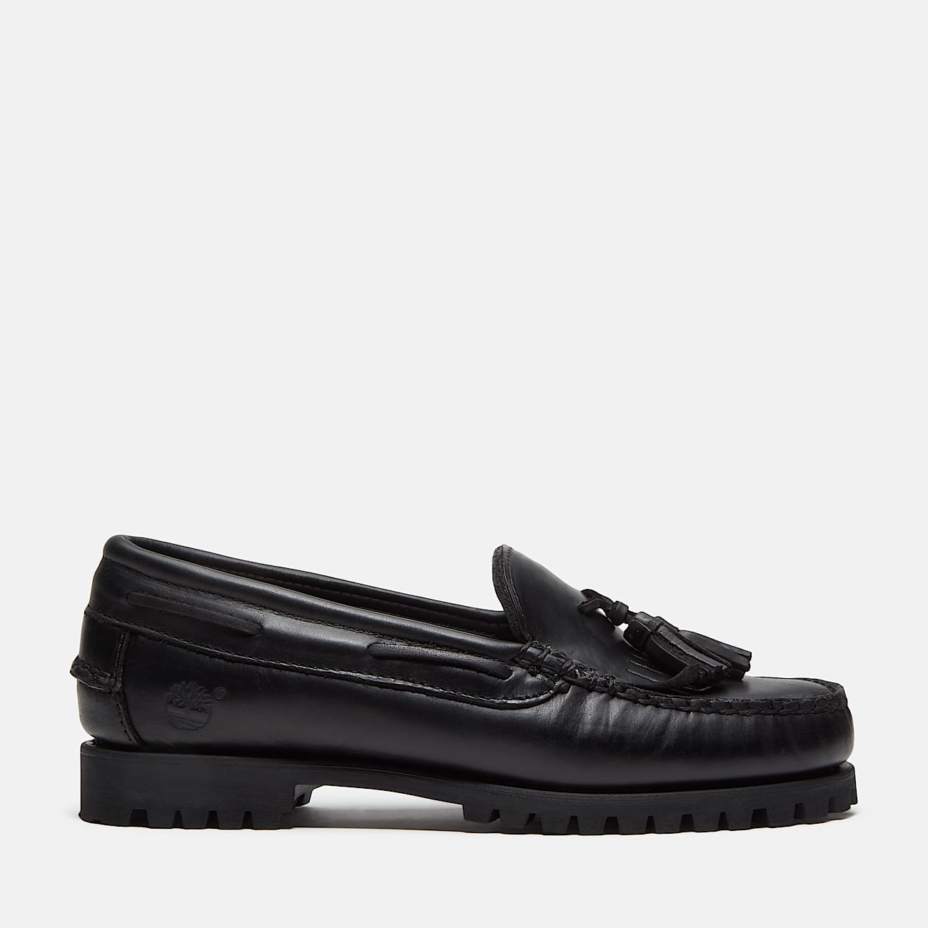Womens Timberland Authentic Kiltie Loafer TBL Black FullGrain HERO
