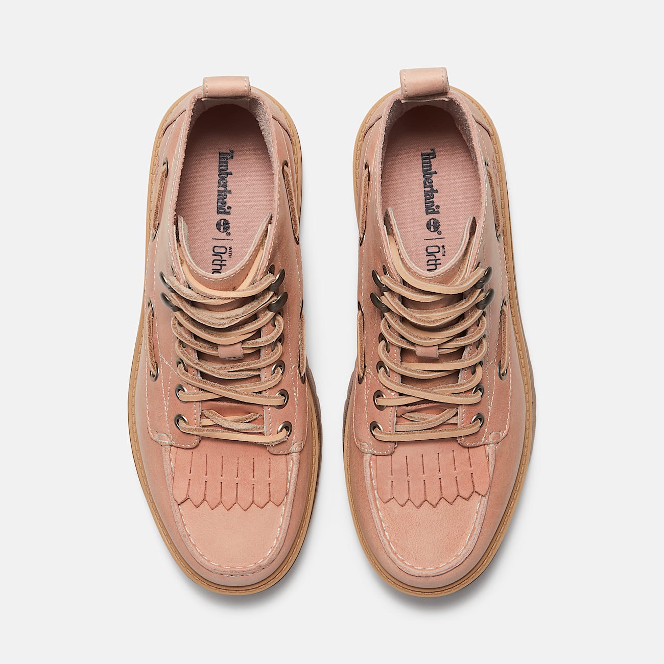 Botas con plataforma y agujetas Stone Street para Mujer TBL Piel de grano entero rosa claro ALT2