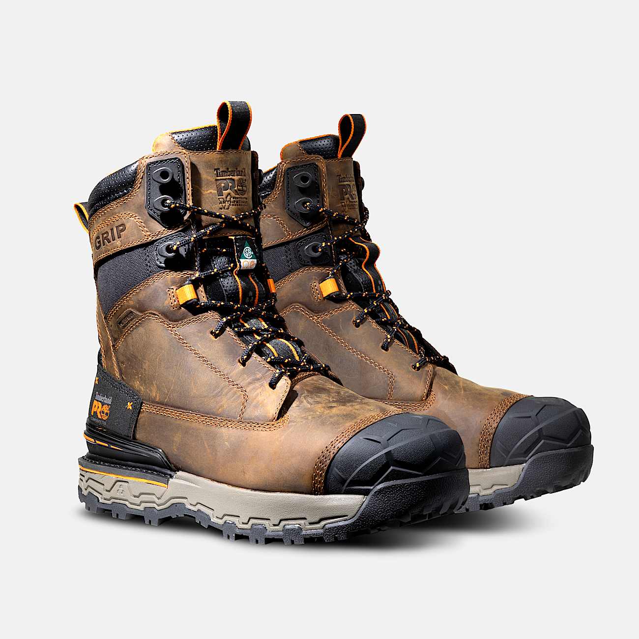 Botte de travail impermable et isotherme Boondock Ultralight CSA 8 po  embout composite pour hommes TBL Cuir pleine fleur brun moyen ALT4