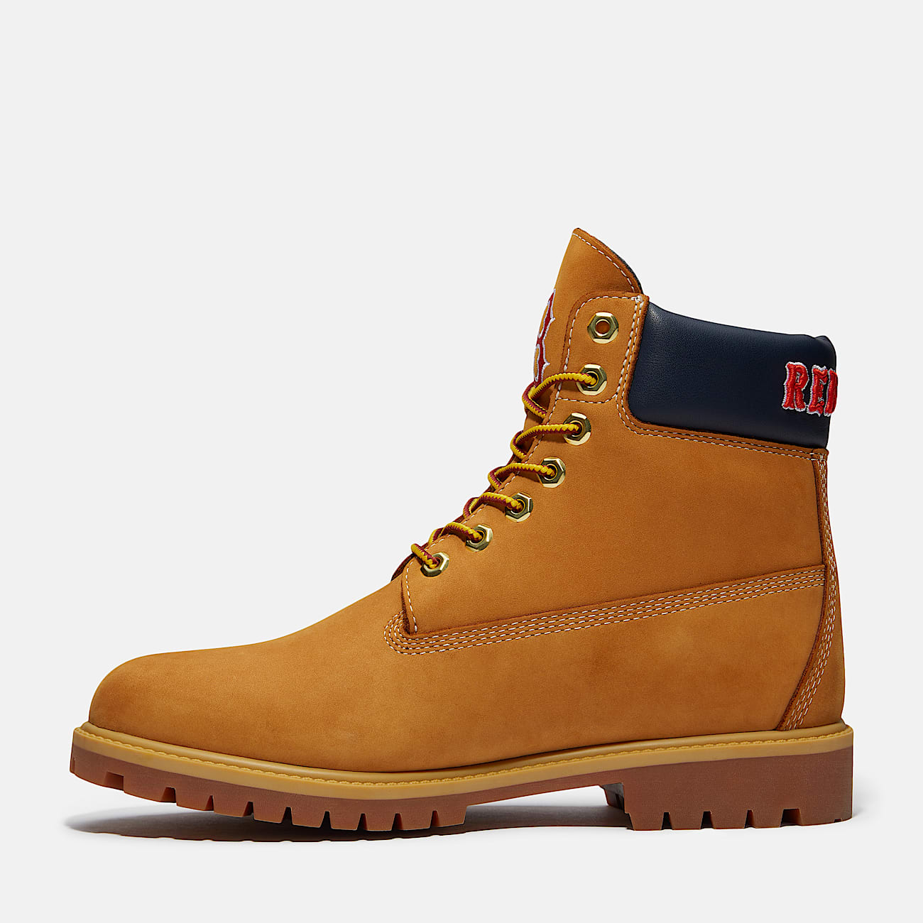 Botas impermeables Timberland Heritage de 6 pulgadas para Hombre TBL Nobuck color trigoazul marinorojo ALT6