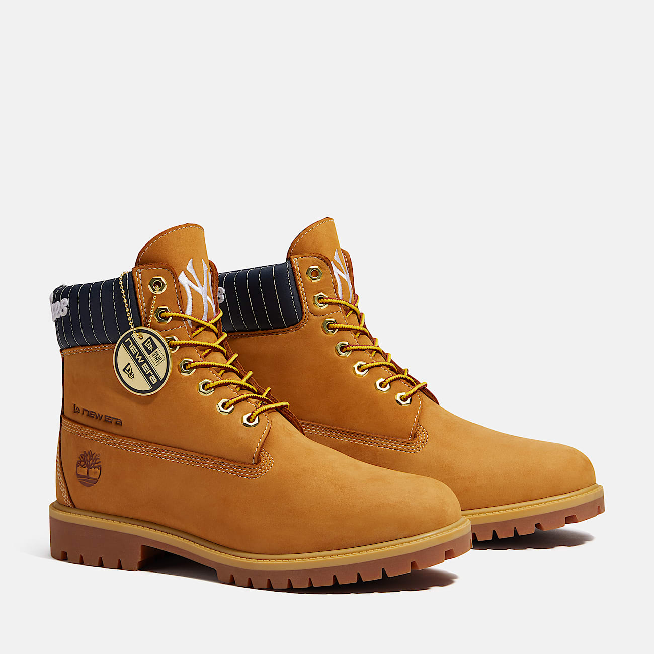 Botas impermeables Timberland Heritage de 6 pulgadas para Hombre TBL Nobuck color trigoRayas azul marino ALT4