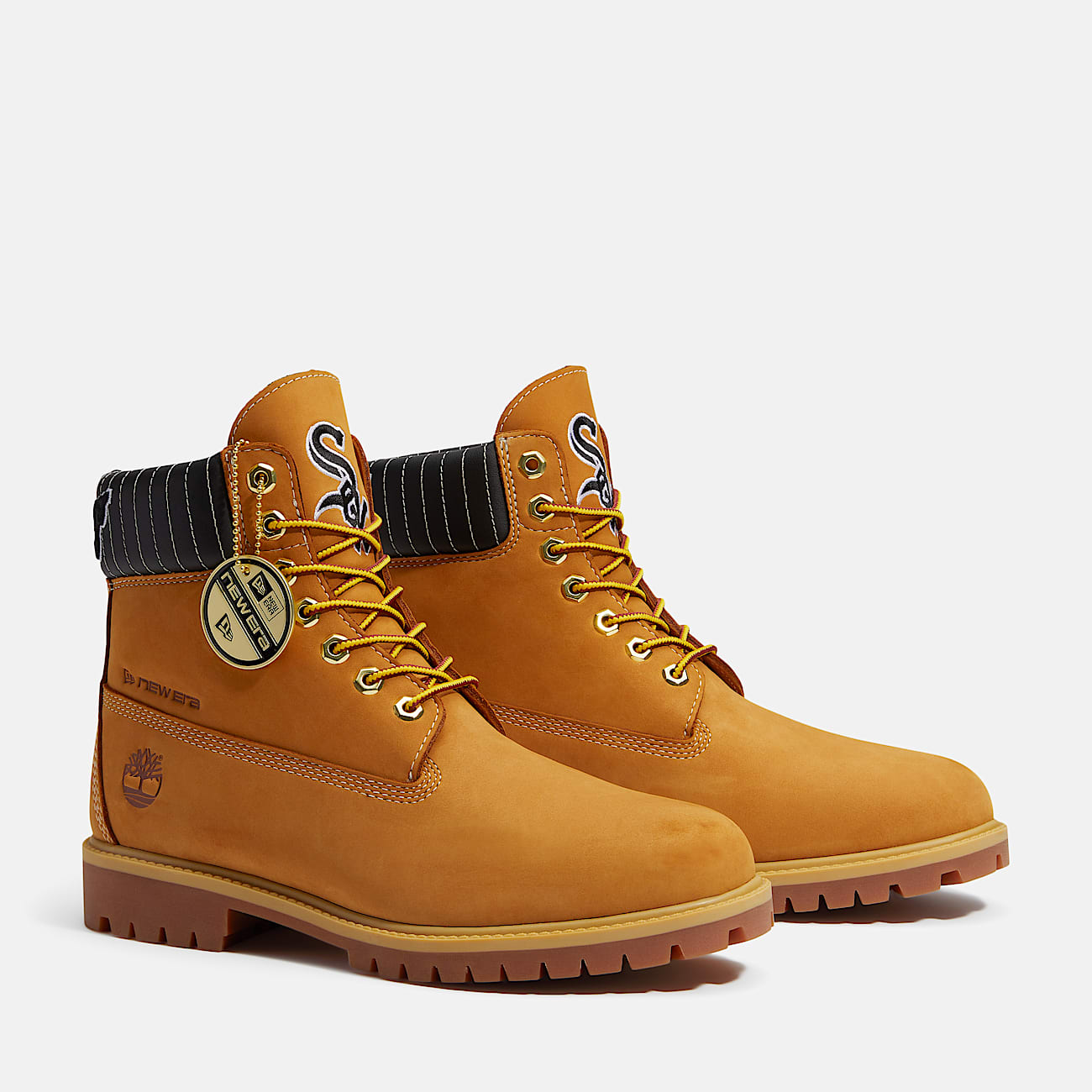 Botas impermeables Timberland Heritage de 6 pulgadas para Hombre TBL Nobuck color trigoRayas negras ALT4