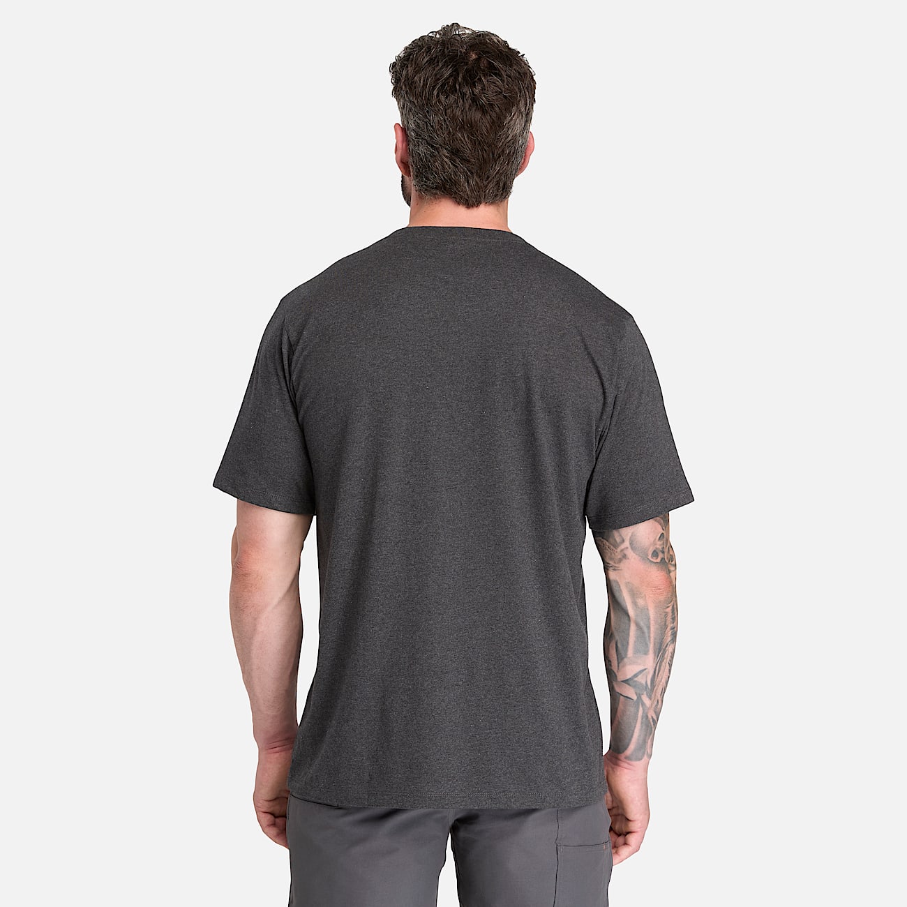 Mens Timberland PRO Logo ShortSleeve TShirt TBL Black Heather ALT8