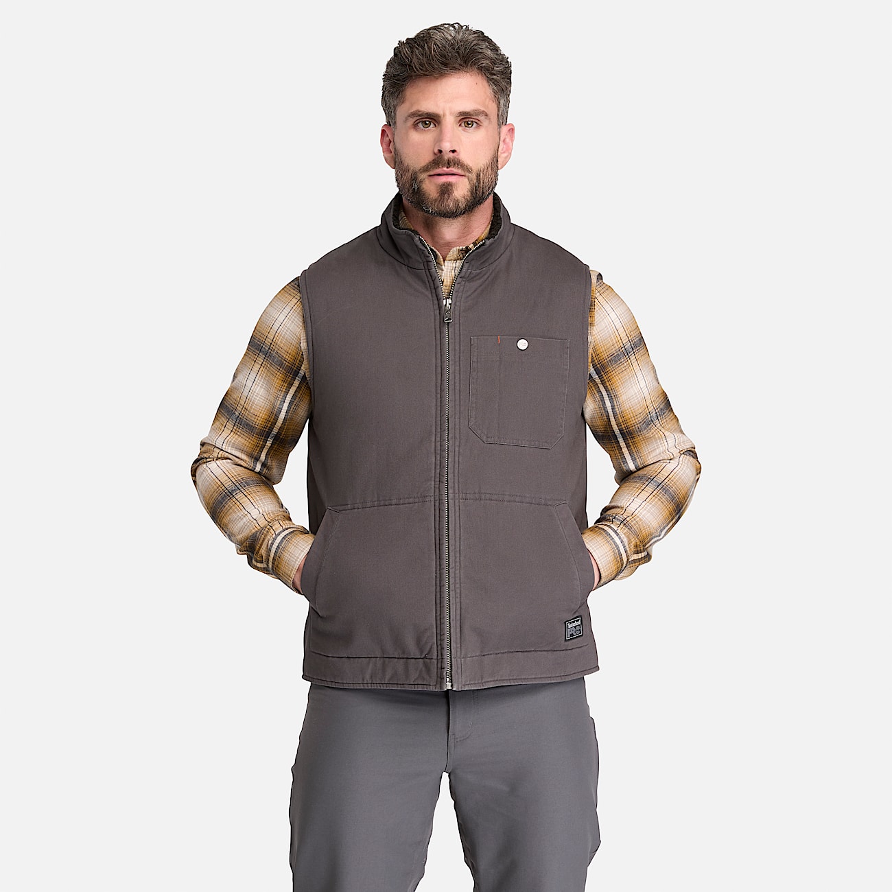 Mens Timberland PRO FleeceLined Twill Vest TBL Asphalt ALT1