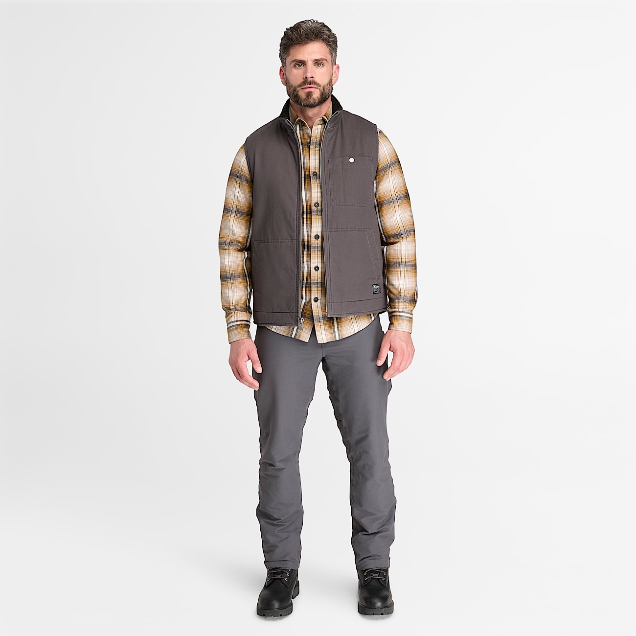 Mens Timberland PRO FleeceLined Twill Vest TBL Asphalt ALT2