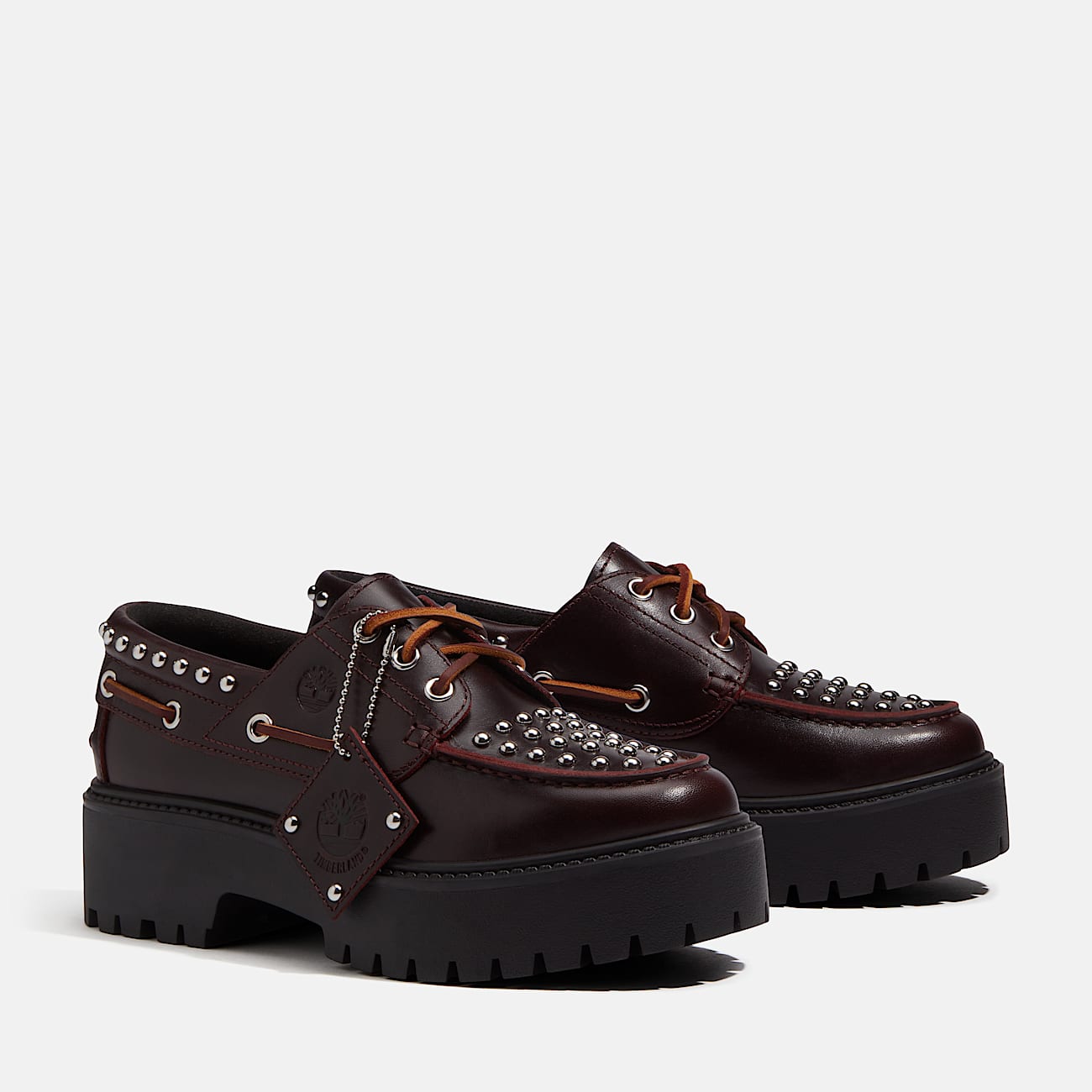 Womens Stone Street Platform Boat Shoe TBL Burgundy FullGrain ALT4