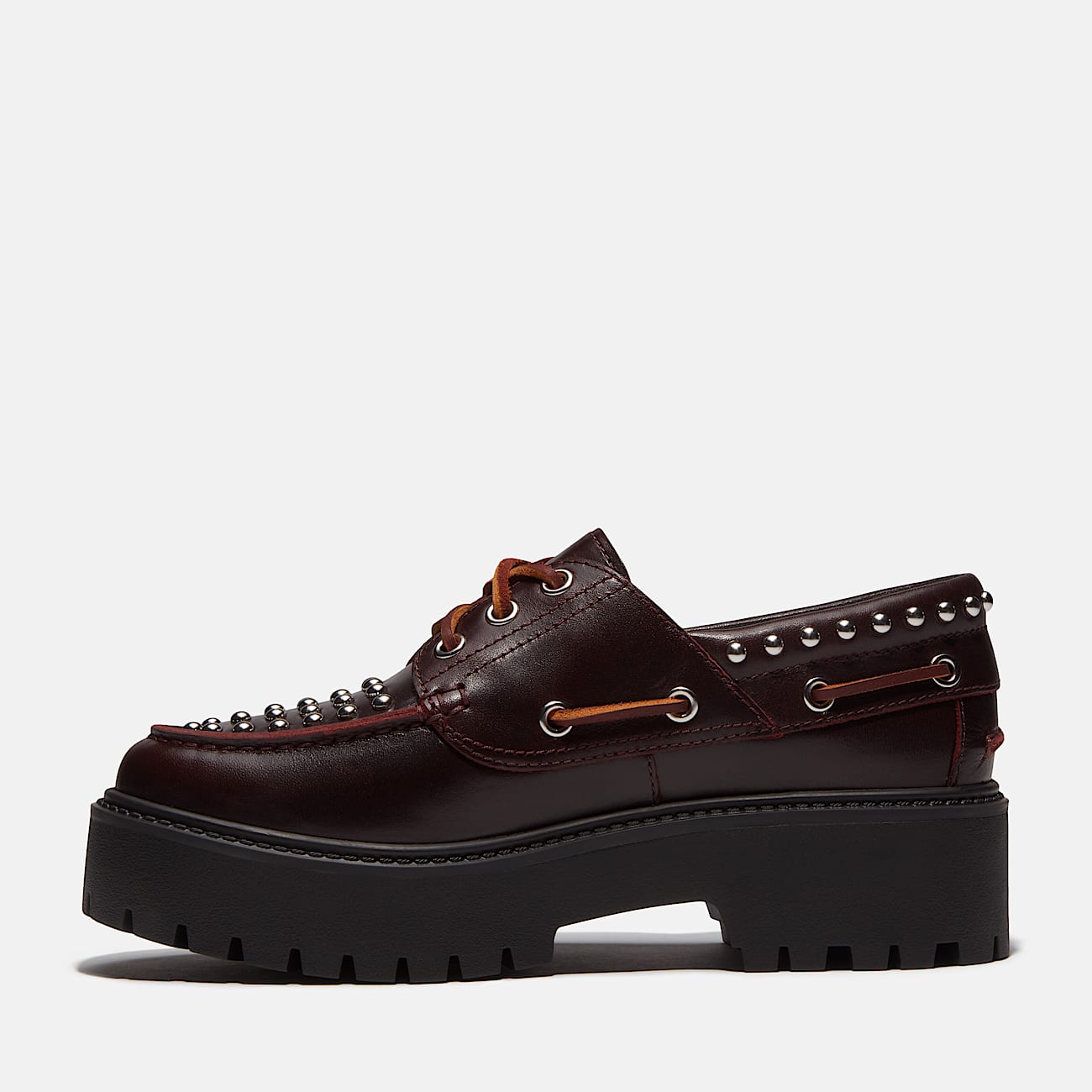 Womens Stone Street Platform Boat Shoe TBL Burgundy FullGrain ALT6