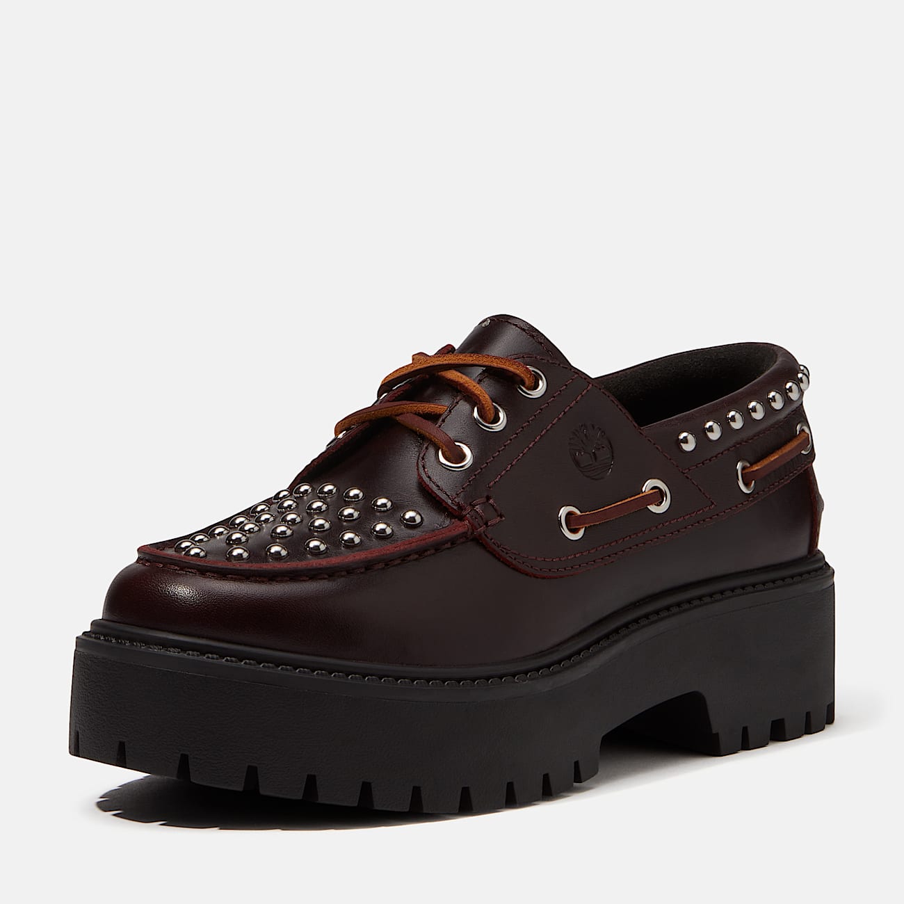 Womens Stone Street Platform Boat Shoe TBL Burgundy FullGrain ALT9