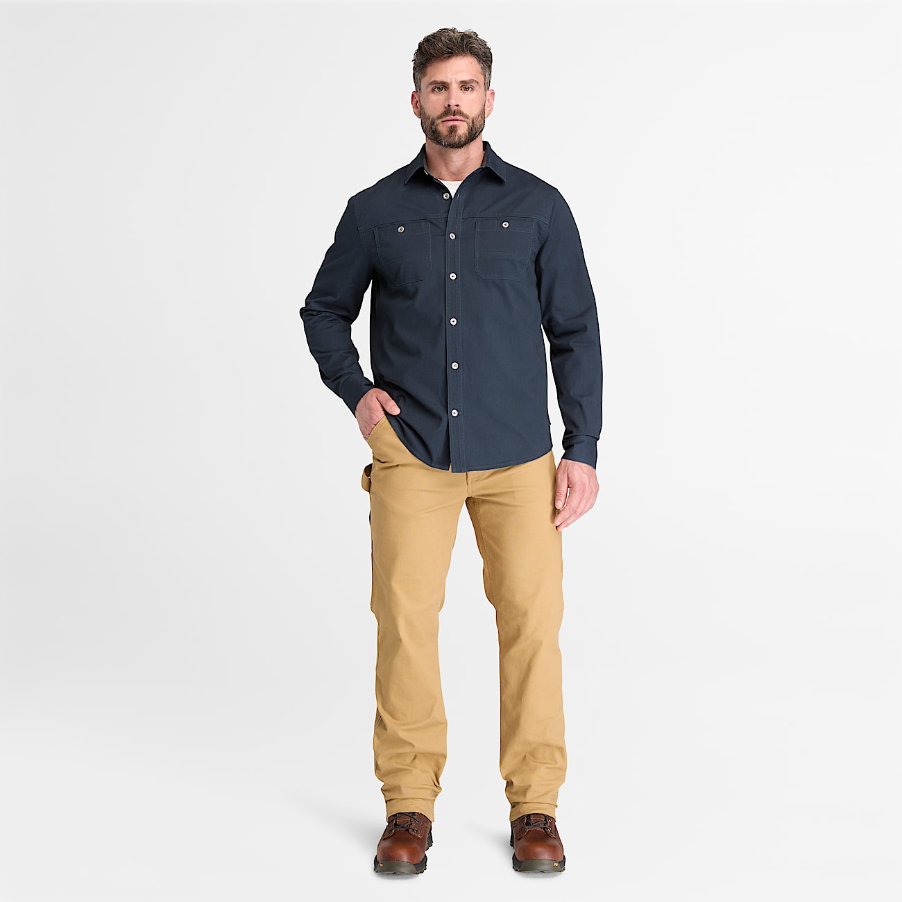 Mens Timberland PRO Stretch Twill Work Shirt TBL Carbon ALT2