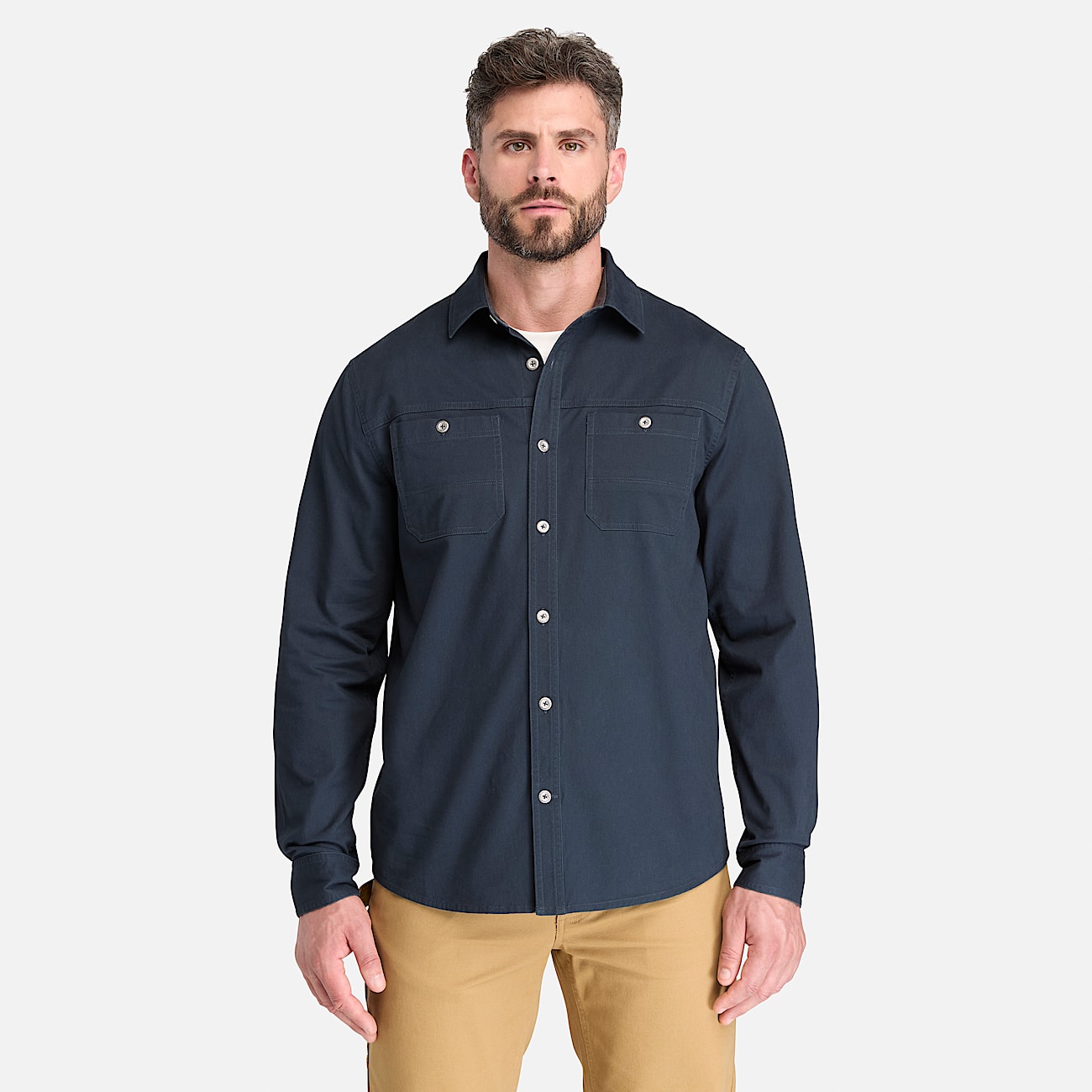 Mens Timberland PRO Stretch Twill Work Shirt TBL Carbon ALT1